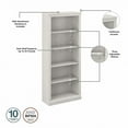 thumbnail image 3 of Pemberly Row Engineered Wood Tall 5 Shelf Bookcase - Set of 2 in Linen White Oak, 3 of 7