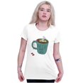 thumbnail image 4 of Need More Coffee Cute Funny Caturday Womens Slim Fit Graphic Tee Brisco Brands X, 4 of 5