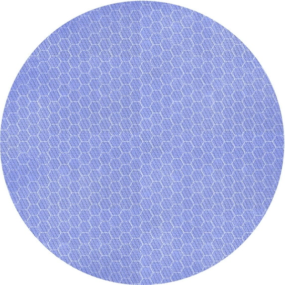 Ahgly Company Machine Washable Indoor Round Transitional Sky Blue Area Rugs, 4' Round