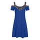 thumbnail image 4 of Puntoco Vestido De Manga Corta Con Cuello En V, Vestido De Tirantes Estampado Sexy Con Hombros Descubiertos Para Mujer Mini Azul De Verano Xxxl, 4 of 6