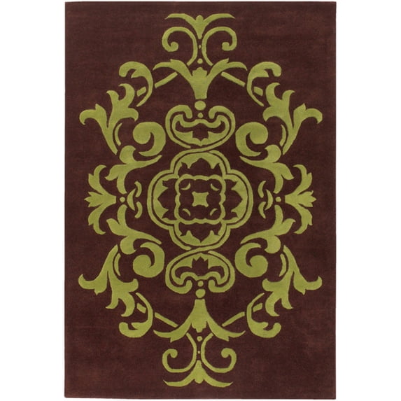 Hand-Tufted Contemporary Rug 5'x7'6 Brown/Green