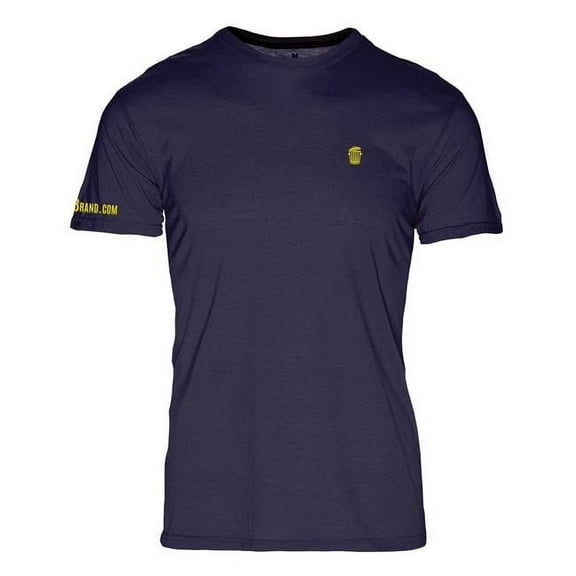 RecyclenBrand RM101BL-XXL Triblend Crew T-Shirt for Mens, Black with Yellow Logo - 2XL