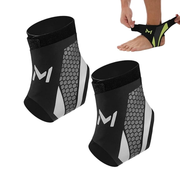 Adjustable Ankle Brace Support for Men & Women, Breathable Compression Wrap for Running, Basketball, Plantar Fasciitis Relief(2Pcs)