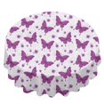 thumbnail image 2 of Butterfly and Floral Purple Pattern Round Tablecloth 70"x70", Wrinkle Resistant Wipeable Table Cover for Kitchen Dining Room Picnic Patio and Party, 2 of 6