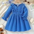 thumbnail image 2 of XEGLSBU Fall Dresses with Sleeves for Wedding Guest Toddler Girls Long Sleeve Dresses Bowknot Hollow out Princess Dress Clothes Girls Dresses Size 6X Blue-C Size 18-24 Months, 2 of 8