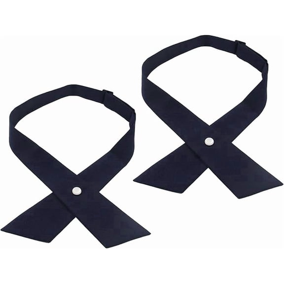 2 Pack French Uniform Girls Tie,Adjustable Neck Tiefor Girls School Women,Navy Blue tie