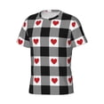 thumbnail image 3 of Rocae Heart Black Buffalo Plaid Gingham for Men's Moisture-Wicking Crew Tee - T-Shirt for Sports, Outdoor Activities, and Casual Wear3X-Large, 3 of 9