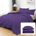 thumbnail image 2 of 3 Piece Luxury Thicker Pattern Comforter Set, 800 TC, 100% Egyptian Cotton, Twin/Twin XL Size Purple Solid Color, 2 of 6