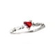 thumbnail image 4 of 1pc S925 Silver Plated With 14k Gold And White Gold Women's Ring With Heart Shaped Ruby & Cubic Zirconia Stone In Japanese Style, Elegant And Fresh, Nice Gift For Girls, 4 of 5