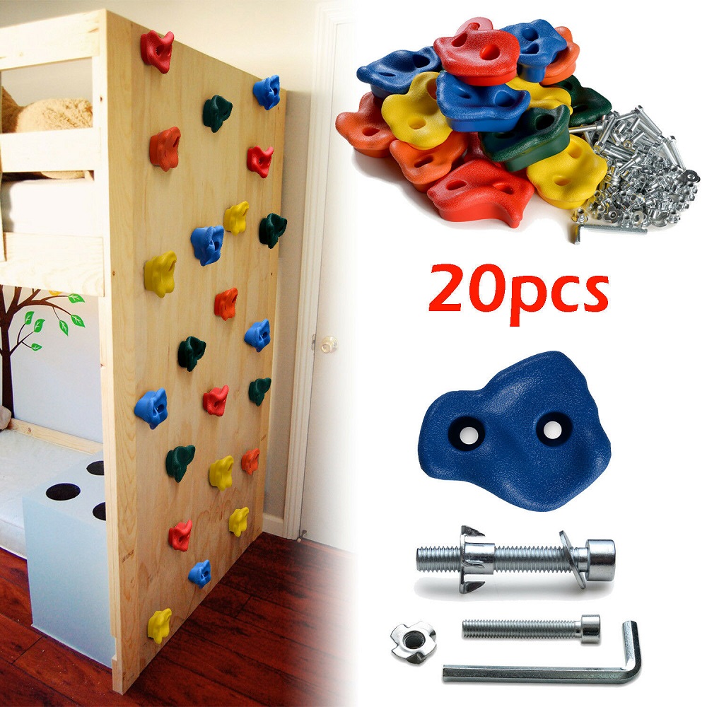 New Rock Climbing Holds Wall Stones 40X Bolts & Nuts In Or Outdoor