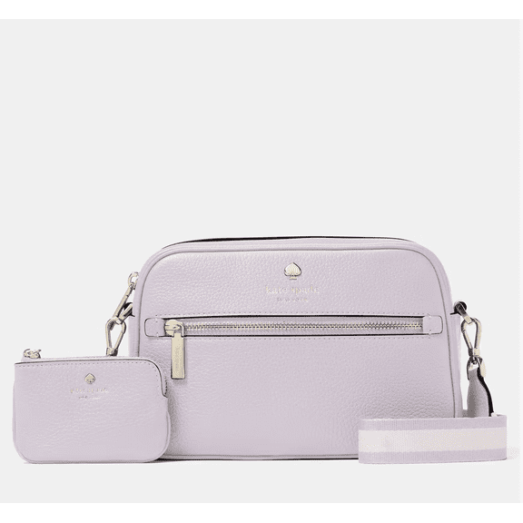 Kate Spade New York Emma Camera Bag Crossbody – Pebbled Leather Designer Handbag with Zip Closure & Adjustable Strap