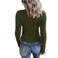 thumbnail image 5 of xiaxaixu T-Shirts Henley pour Femmes, Manches Longues Col Rond Boutonné Couleur Unie Ajusté, 5 of 5