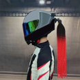 thumbnail image 4 of para casco, decoración Cosplay Peluca Rampa degradada Reutilizable Punk 22 pulgadas sucias para Motocicleta (Casco no , shamjiam cola de caballo peluca de pelo, 4 of 7
