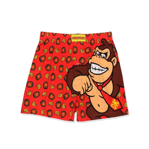 Super Mario Donkey Kong Men's Male Button Fly Boxer Lounge Shorts MF21600BX