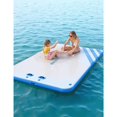 thumbnail image 1 of Bingirl Water Inflatable PVC Floating Platform in White with Sky Blue Trim, Three-Color Gradient on Bottom Right, 1.8 to 1.5m, 1 of 6