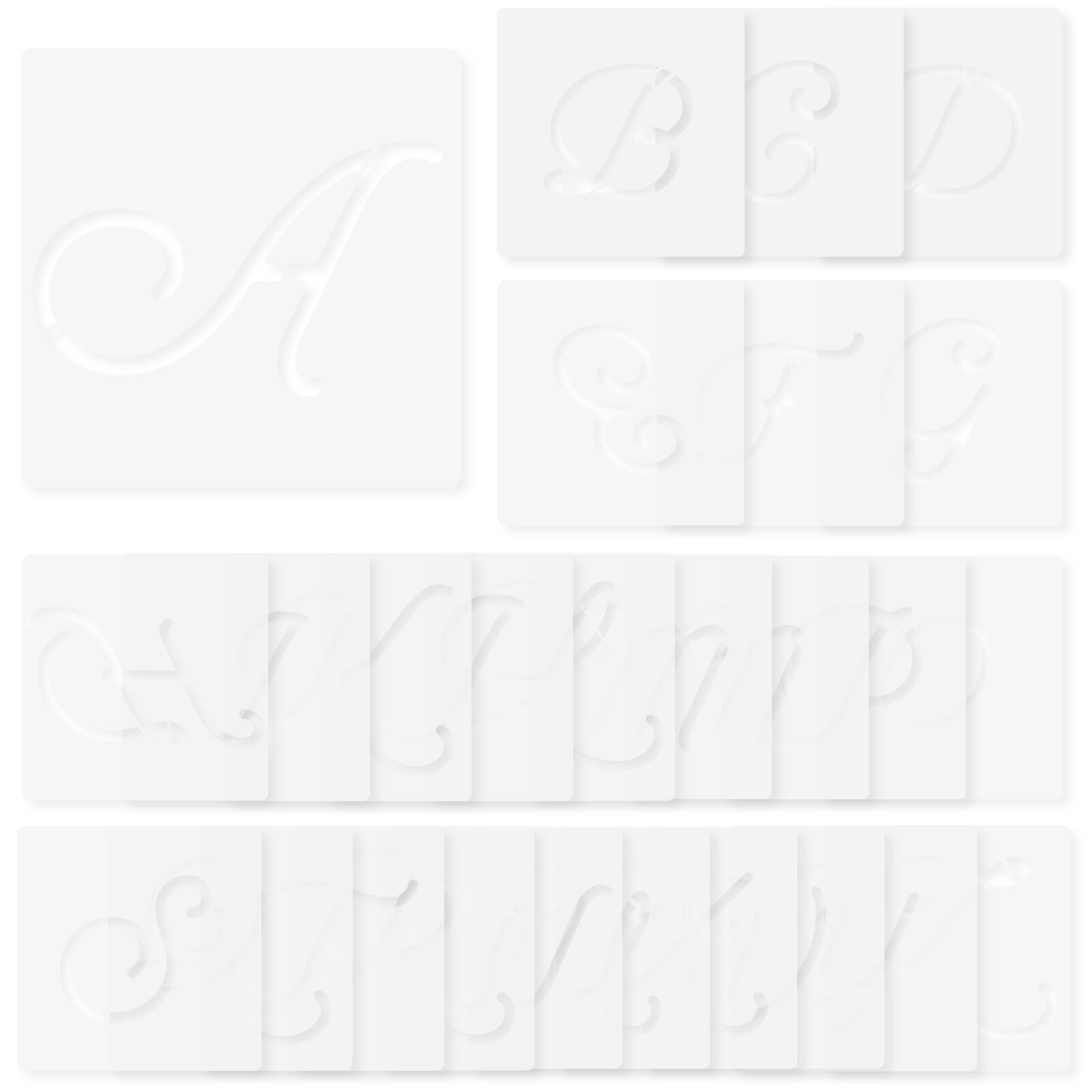 26 Sheets of Household Spray Stencils Multifunction Letter Stencils