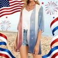 thumbnail image 6 of JULMCOMO American Flag Lightweight Cardigans for Women Red White Blue Half Sleeve Patriotic Kimono Cover Ups Summer Tops Blue 2XL, 6 of 6