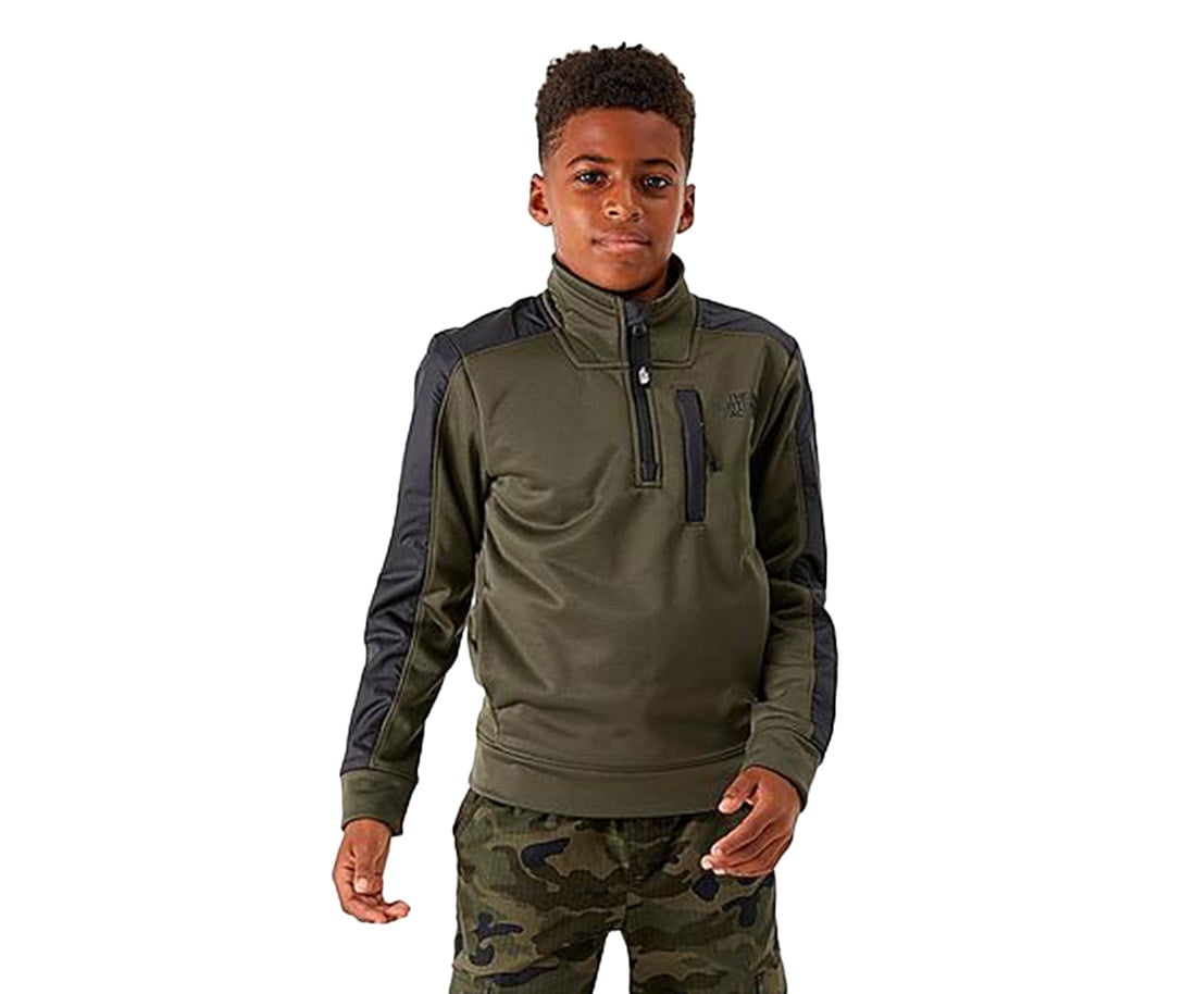 The North Face Inc Boys' Mittellegi Half-Zip Sweatshirt in Green Size Medium | 100% Polyester