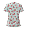 thumbnail image 4 of Naloa Watermelon Print T-Shirts Short Sleeve V Neck Tees for Women Fashion Tops Trendy Lightweight Soft Casual Summer Outfits Clothes, 4 of 5