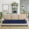 thumbnail image 2 of Housse Extensible pour Coussin de Canapé en Cuir (Bleu Marine, Grand - Lot de 1), 2 of 7