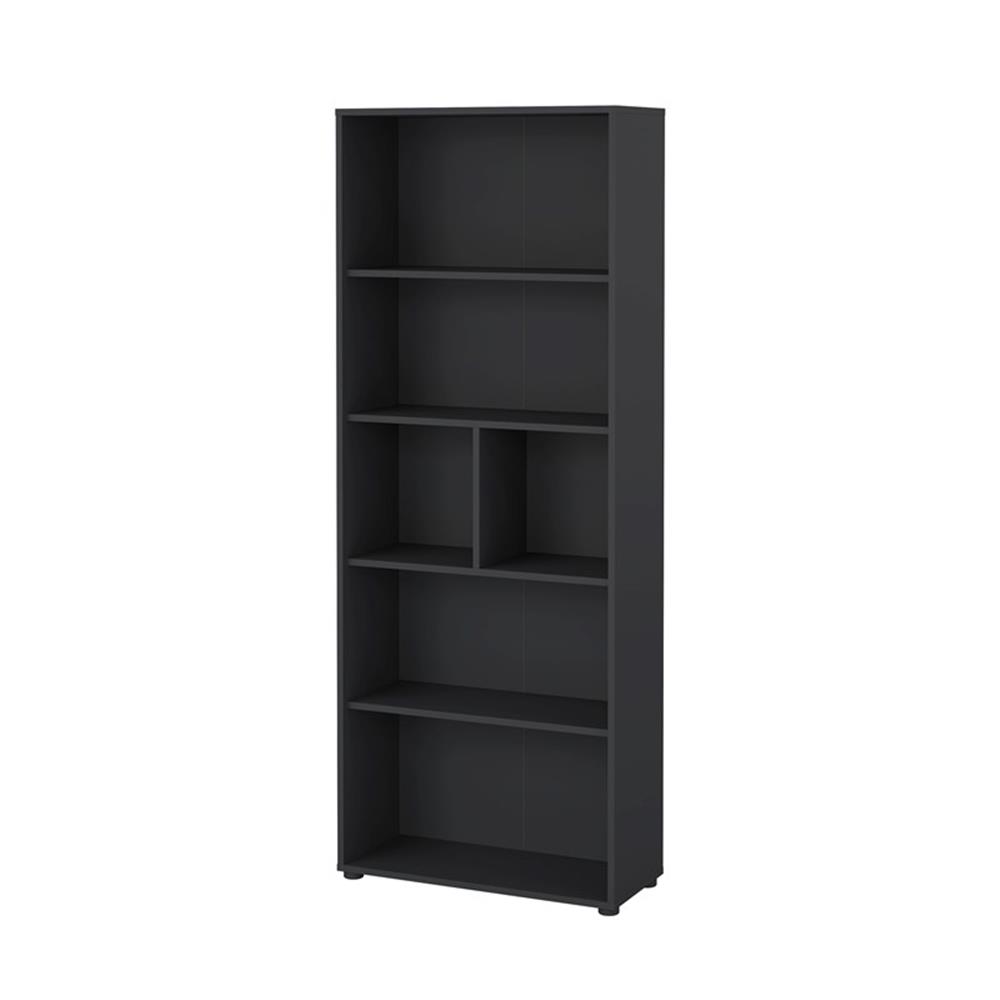 Tvilum Sign Adjustable 6 Shelf Bookcase, Open Storage Bookshelffor Adults, Matte Grey