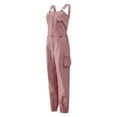 thumbnail image 5 of OKBOP Red Cargo Pants,Loose Dungarees Loose Long Pockets Rompers Jumpsuit Trousers Pants for Women, 5 of 9