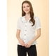 thumbnail image 3 of Camiseta De Manga Corta Con Cuello Peter Pan Y Lunares Vintage Para Mujer Blanco XS, 3 of 6