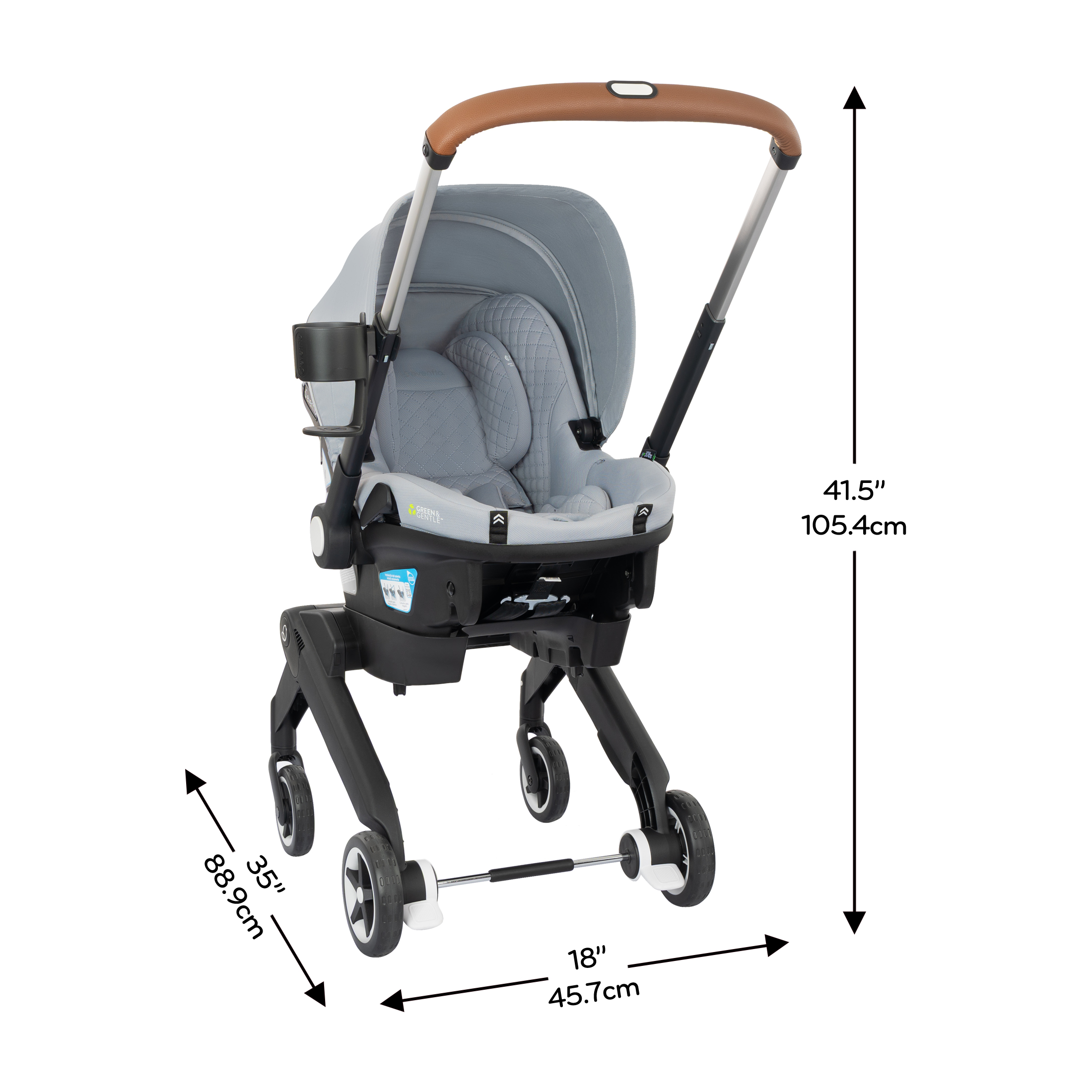 Evenflo Shyft DualRide Infant Car Seat and Stroller Combo with Carryall Storage and Green & Gentle Fabric, Quartz