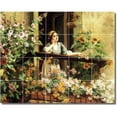 thumbnail image 1 of Ceramic Tile Mural-Daniel Ridgway Knight Garden Kitchen Tile Mural 8. 40" w x 32" h using (20) 8 x 8 ceramic tiles, 1 of 3