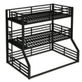thumbnail image 4 of Generic Triple Bunk Bed - Twin over Twin over Full XL Metal Bed Frame with Guardrails, Heavy Duty & Quiet, Black, 4 of 9