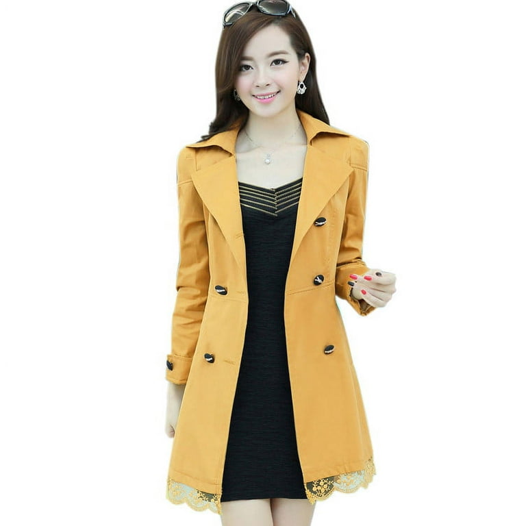 Tangnade Coat For Women Fashion Loose Winter Warm Long Sleeve Button Lace  Jacket Coat With Belt 