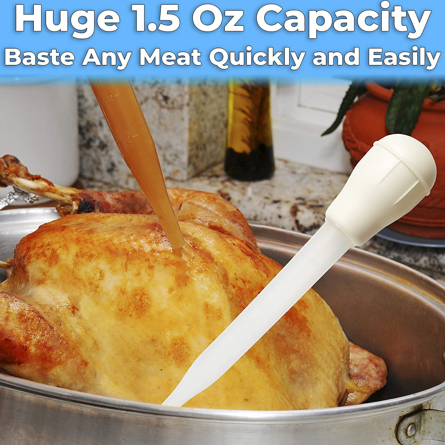 HIC Roasting Heat Resistant Turkey Baster and Meat Marinade