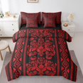 thumbnail image 1 of Erosebridal Rde Damask Flower Bedding Sets Queen Size, Retro Boho Comforter Sets with Sheets, Mandala Hippie Decor, Reversible, 1 of 5
