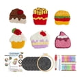 thumbnail image 3 of 6 Set Snacks Punch Needle Coaster Kit, Easy DIY Art Craft for Beginners, Tufted Rug Pads with Complete Tools, 3 of 7