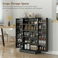 thumbnail image 4 of HOMCOM Kitchen Pantry Storage Cabinet w/ 5-tier Shelving Black, 4 of 10