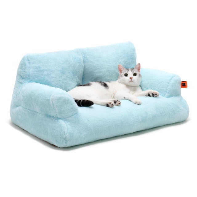 Cama para gatos MEWOOFUN para gatos de interior y perros pequeños, color azul