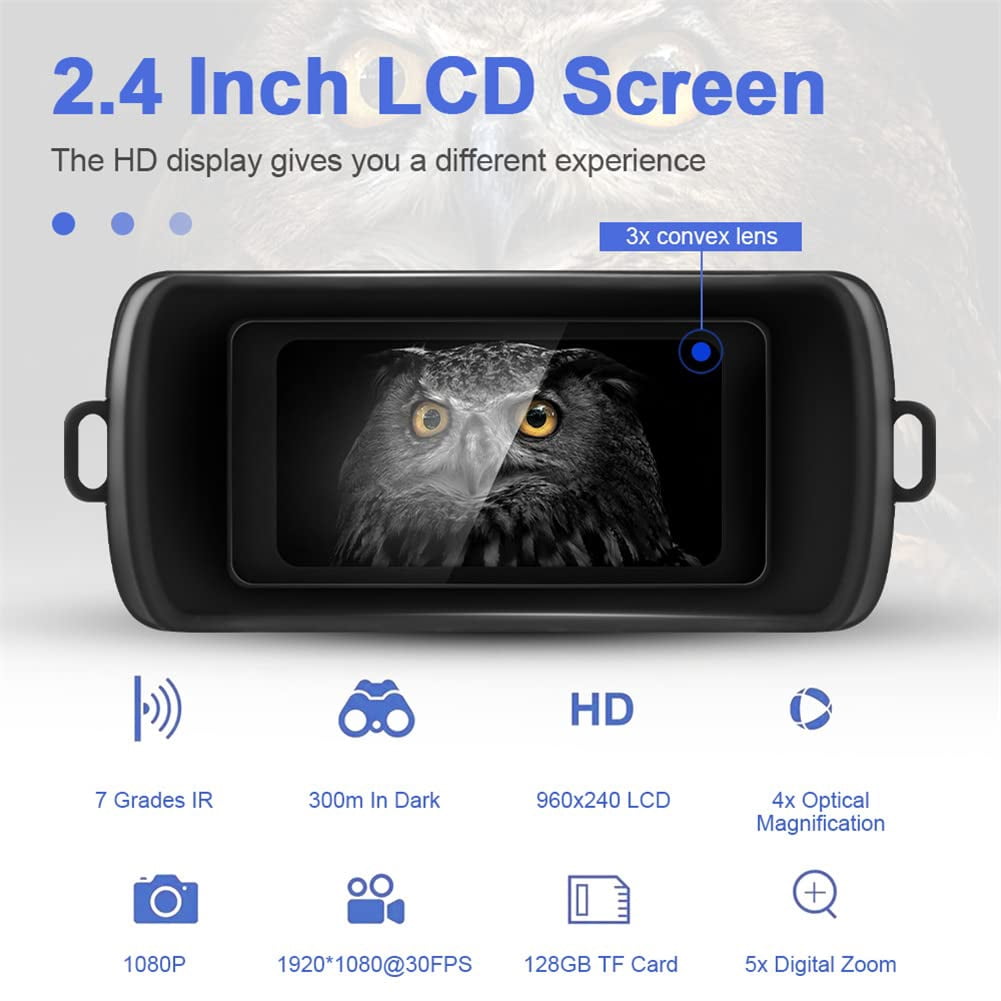 Night Vision Goggles, Night Vision Binoculars,R6 Digital Night Vision Binoculars 1080p Infrared Night Vision Goggles for Hunting Camping Travel