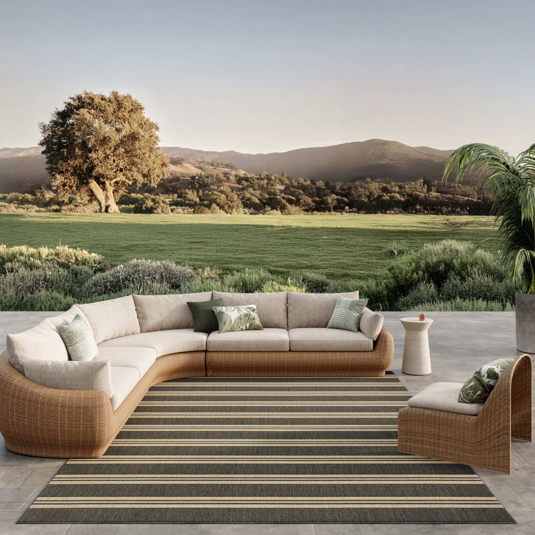 Nourison Horizon Indoor/Outdoor 10' x 14' Charcoal Modern Rug