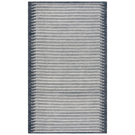 SAFAVIEH Ebony Ainsley Modern Area Rug, Ivory/Navy, 4' x 6'
