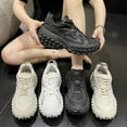 thumbnail image 4 of CatFox Tire Sole Durian Shoes Women Retro Sneakers 2025 New Thick Sole Daddy Shoes Lace-Up Height Increase Shoes, 4 of 12