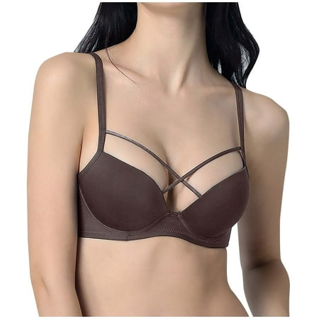 Womens Bras Convertible Bra Feature V-Neck Demi & Balconette Bra Style W-1548 Coffee 32