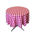 thumbnail image 7 of LA Linen Polyester Gingham Checkered 90-Inch Round Tablecloth, Pink and White, 7 of 7