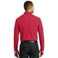 thumbnail image 2 of Port Authority Long Sleeve Core Classic Pique Polo-L (Rich Red), 2 of 6
