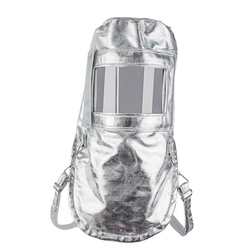 figatia Aluminum Foil Heat Cover Fire Resistant Face Hood with Transparent Screen Welder Face Cover for Factories Metal Manufacturing