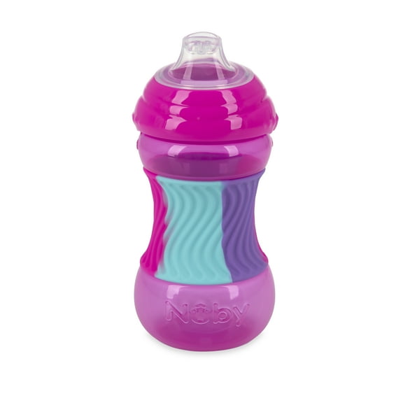 Nuby Clik-It Silicone Spout Cup with Sili Band, Pink