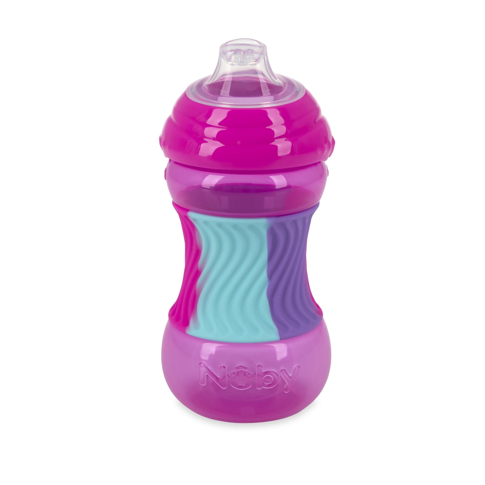 Nuby Clik-It Silicone Spout Cup with Sili Band, Pink