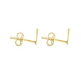 thumbnail image 3 of Karat Rush 14KT Yellow Gold High Polished Block Initial Studs "V" with Post-with-Friction-Back. Adult Unisex. No stones, 3 of 4