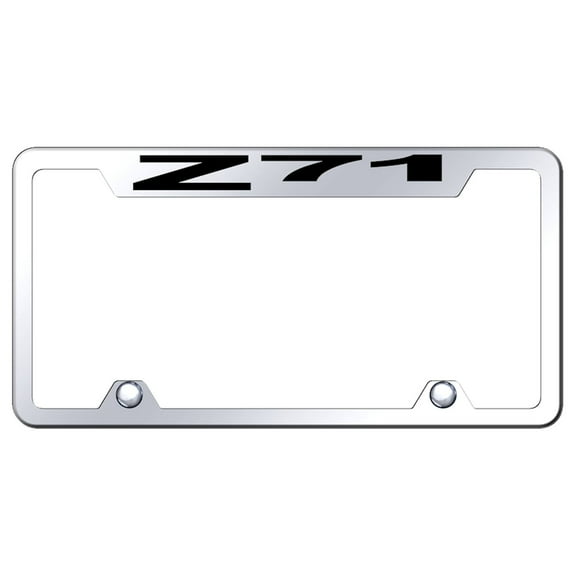 Chevy Z71 Logo Stainless Steel Truck Cut-Out License Plate Frame (Chrome)