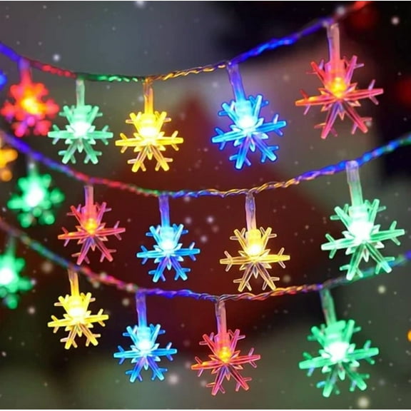 Christmas Snowflake String Lights Multi Color 20Ft 40Led ! Free Shipping !