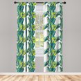 thumbnail image 4 of Ambesonne Tropical Window Curtains, Banana Tree Exotic Fruits, Each 28" W x 63" L, Yellow Pale Petrol Blue, 4 of 4